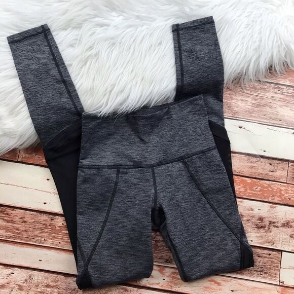 Athleta high rise mesh plie leggings heather gray‎ - Picture 2 of 7